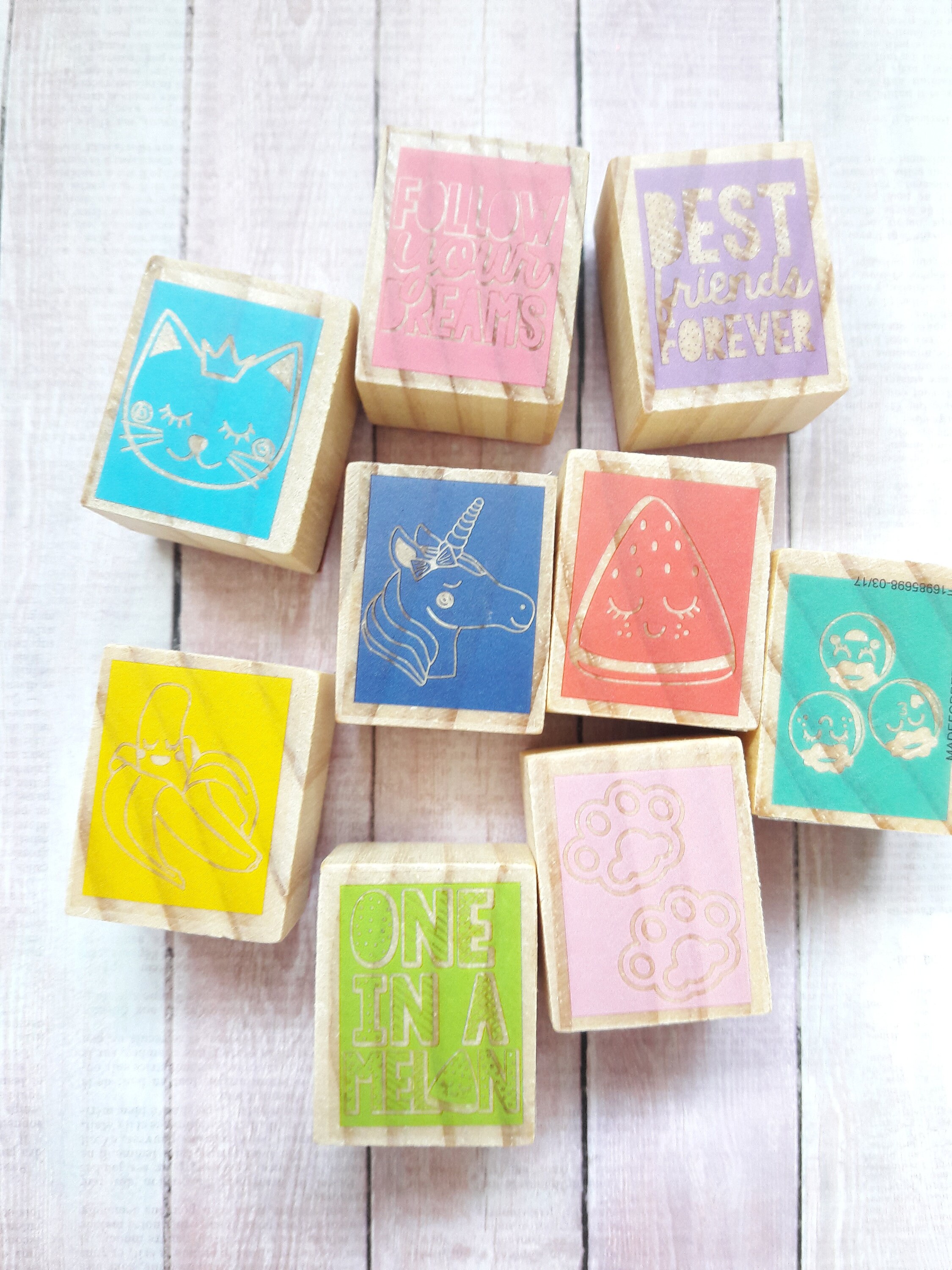Magical Fun Set Of 9 Wooden Rubber Stamps Scrapbooking & Paper
