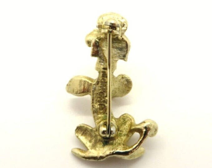 Poodle Brooch, Sarah Coventry Pin, Vintage French Poodle Pin, Gold Tone 1960s Begging Dog Pin, Gift for Her
