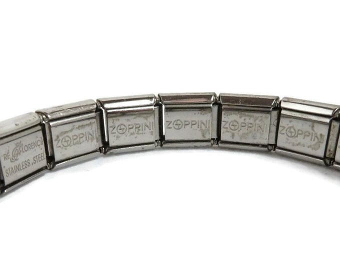 Zoppini Charm Bracelet, Vintage Stainless Steel Italian Stretch Charm Bracelet Gift for Her