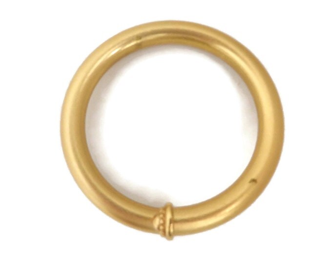 Vintage Matte Gold Tone Bracelet, Rounded Bypass Bangle