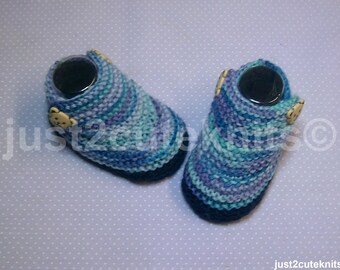 Hand Knitted Designer Baby Boy Booties Newborn Special Occasion Baby Shower Original Reborn Doll #81