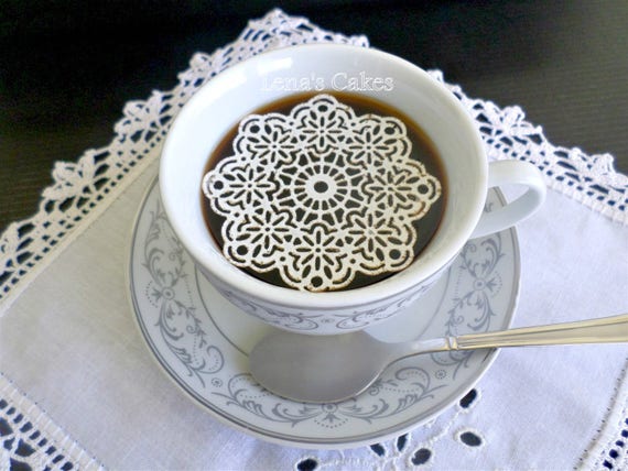 12 Sugar Doilies Edible Lace Cake Wedding Topper Decor Tea Party Shabby Chic Flower Romantic Engagement Anniversary Bridal Elegant Vintage Il_570xn