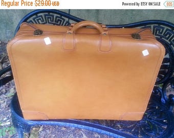 WILL SHIP AUG 23 Vintage Camel Tan Leather Wardrobe Suitcase