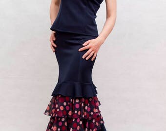 Yegen Falmenco Dress, Navy