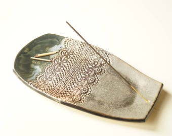Large Incense Holder, Incense Stick Burner, Incense Tray, Ceramics and Pottery, Handmade Incense Burner, Ceramic Plate, Meditation, Yoga