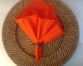 Cloth Napkins in a Bright Orange Color, Cloth Dinner Napkins, Reusable Cloth Napkins, Sets of 2 or 4