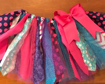 Pink, Purple, and Turquoise Scrap Fabric Tutu