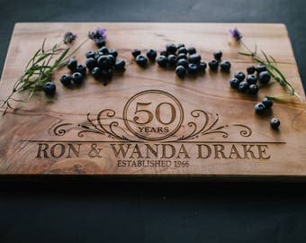 50th Wedding Anniversary Gift Personalized Cutting Board Maple 25th Wedding Anniversary Gift 5th Wedding Anniversary Gift