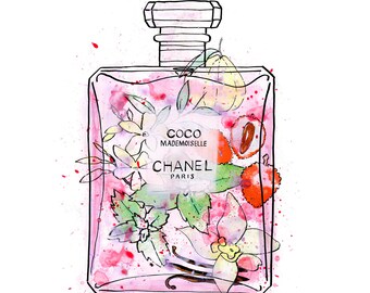 Coco Mademoiselle Perfume Bottle A5 Colour Pencil Drawing