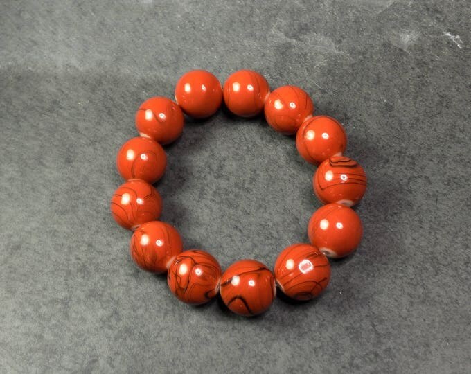 Red Bracelet - Red Howlite Bracelet - Beaded Bracelet - Calming Bracelet - Stretching Bracelet - Red Stone Bracelet - Red Jewelry