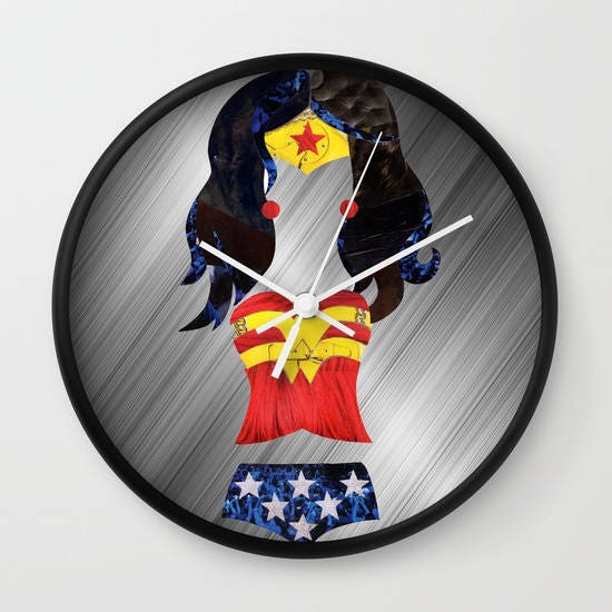 Wonder Woman clock Superhero Wall clock Christmas gift