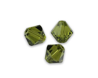 10 swarovski bicones 6mm olivine Swarovski Crystal bead