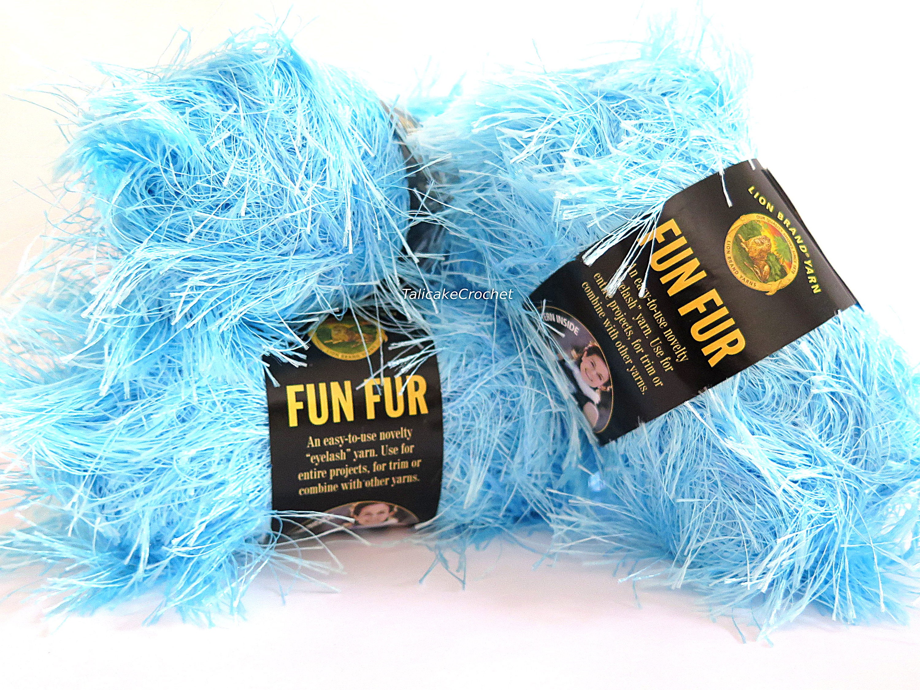 Fun Fur Eyelash Yarn Light Blue 3 Skeins Lion Brand Craft