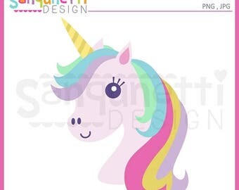 50% OFF Unicorn clipart, Unicorn head clipart, rainbow clipart, horse clipart, JPG, PNG, commercial use, Instant download