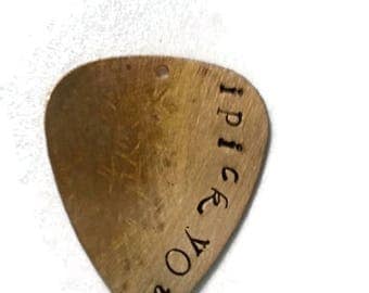 XMASINJULY I Pick You, Custom Guitar Pick, Personalized Guitar Pick, Hand-stamped pick, couples key-chains, valentines day gift, gifts for h