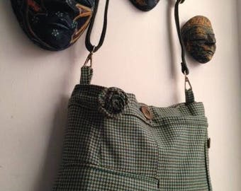 green bag with front pocket