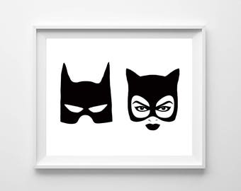 batman black and white catwoman