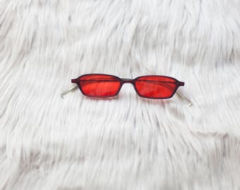 Red Vintage Style Sunglasses / Red Sunglasses / Red lenses