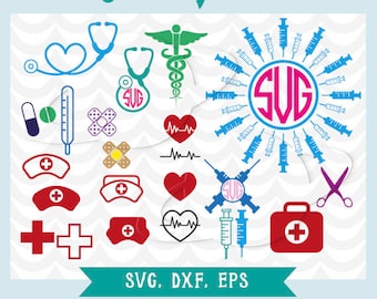 Nurse svg, nurse dxf, nurse eps, medical svg, doctor svg, stethoscope svg, syringe svg, stencil, nurse transfer, clip art, electrocardiogram