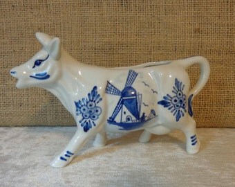 Vintage Delft Blue Cow Creamer, handpainted, made in Holland