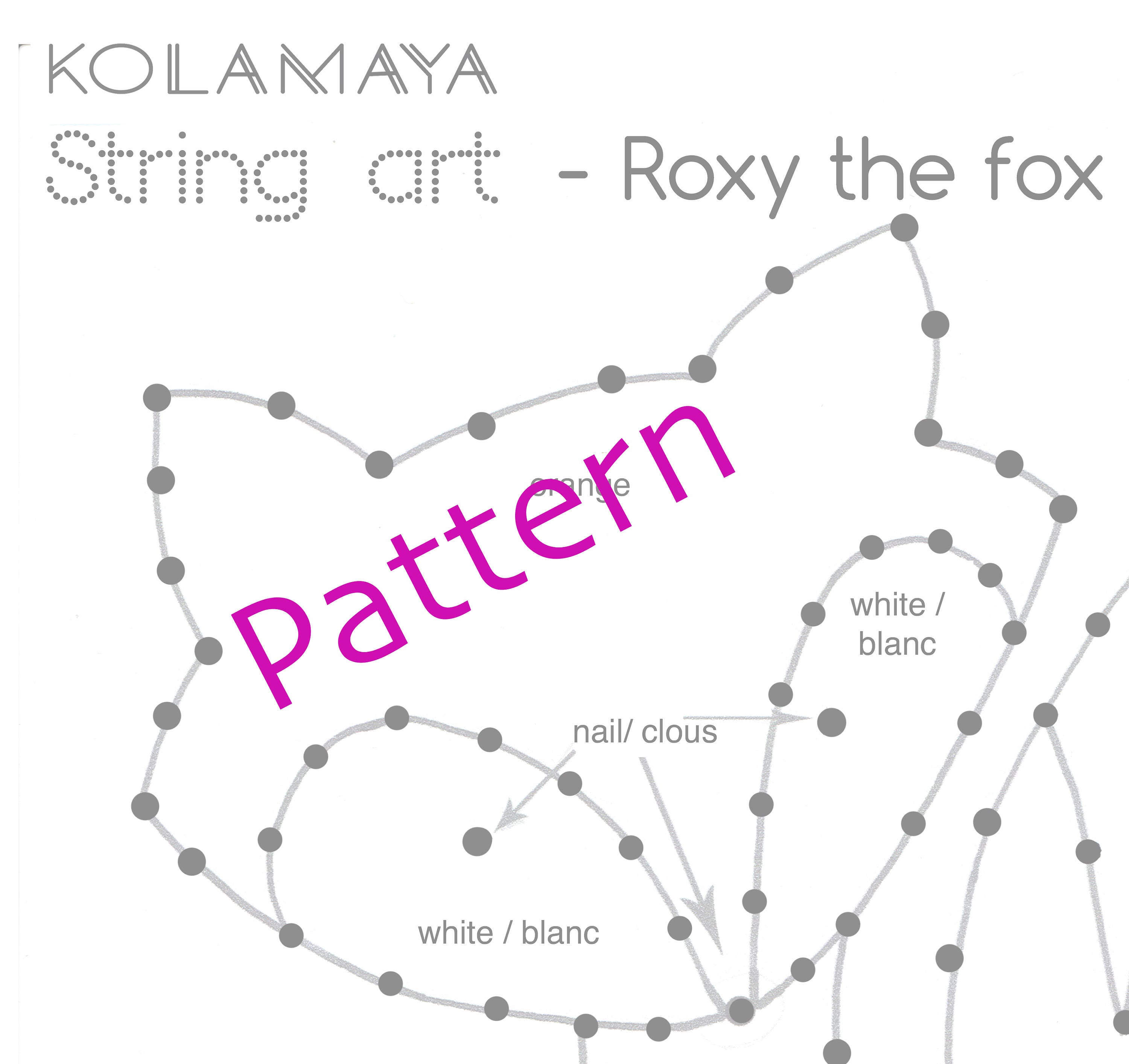 String Art Pattern Instructions Roxy The Fox string-art-pattern-instructions-roxy-the-fox
