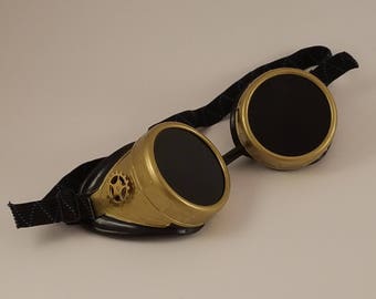 Gold Steampunk Goggles / Steampunk Goggles / Mad Max Goggles / Welding Goggles / Aviator Goggles / Costume Glasses / Goggles
