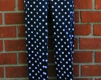 Tripp NYC Skinny Jeans * Black & White Polka Dot Pants * Sz 28 / 7 * Vintage 90's * Distressed Black Stretch Jeans * Goth * Punk * 80s Metal