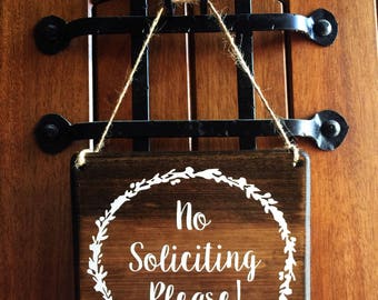No Soliciting sign | Door Sign | No Soliciting | Do Not Disturb Sign | No Solicitation Sign | No Strangers Sign | Soliciting Door Sign