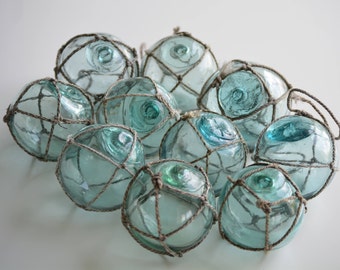 10 Vintage Japanese Glass Fishing Floats