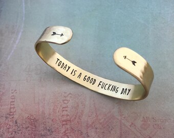 Good Day Bracelet, Inspirational Bracelet, Funny Bracelet, Gift for Her, Gift for Women, Funny Gift for Her, Friend Gift, Red Fern Studio