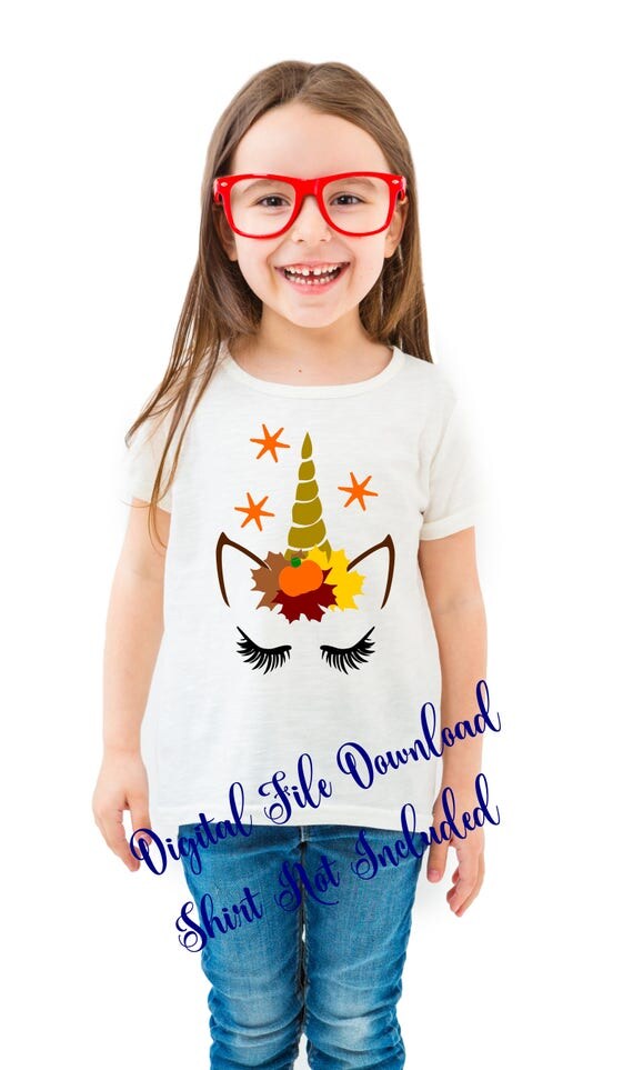 Download Toddler Thanksgiving fall unicorn shirt outfit svg files for