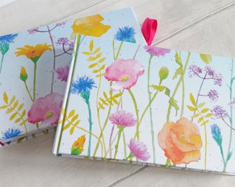 Handmade photo albums, featuring my original hand painted watercolour 'Summer Meadow' each holds 30 10x15cm (4x6") photos