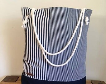 beach bag, tote bag, cotton and jeans bag, nautic beach bag, denim sport bag, cabas, travel bag, sports bag, big tote bag