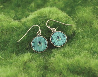 Hobbit Door Earrings - Fairy Door - Hobbit Jewelry - Antique Brass Earrings - Handmade Polymer Clay Earrings by Little Millie Shop