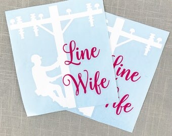 Lineman Wife decal, line man decal, car decal, wife decal, yeti decal, laptop decal, tumbler decal, car decal, Wife Sticker, YETI STicker