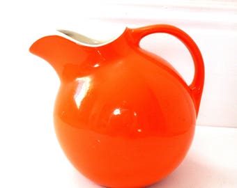 Vintage Hall China Orange Ball Pitcher