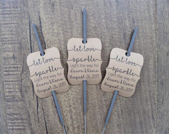 Let Love Sparkle | Sparkler Tags | Wedding Favors | Wedding Favor Tags | Custom Tags | Party Favor Tags