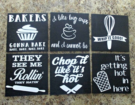 6 funny kitchen signs set chalkboard gift housewarming