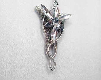 Arwen's Evenstar Lord of the Rings inspired Metal Crsytal Necklace