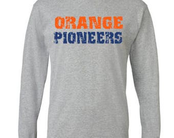 Orange Volleyball Gildan 50/50 Blend Long Sleeve Tshirt