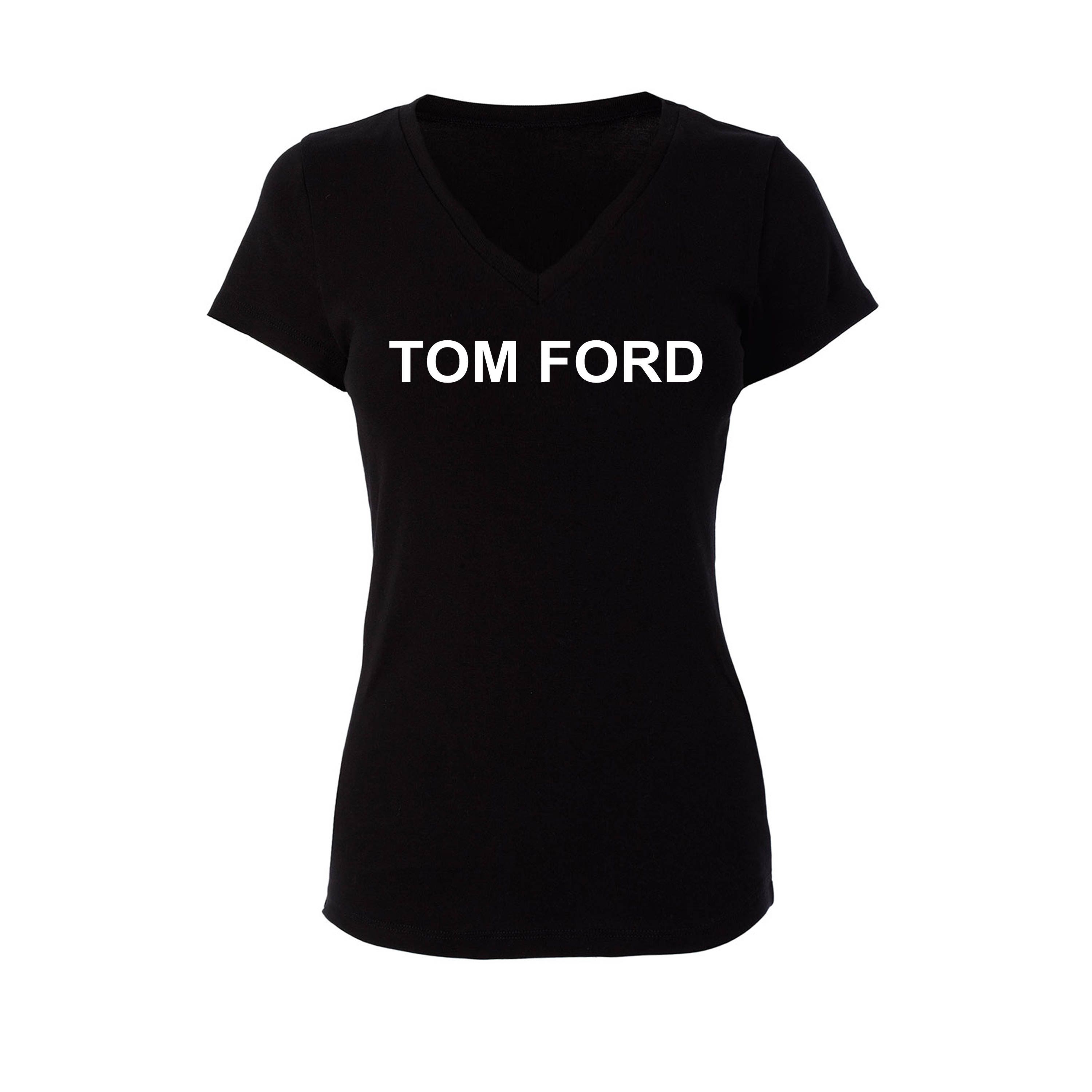 Tom Ford Inspired Black V-Neck Womans T-Shirt