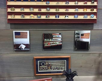 24 X 46 Large American Flag Challenge Coin Holder 24 X 46 Large American Flag Challenge Coin Holder