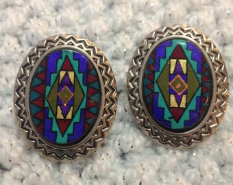 Vintage Southwest design earrings.