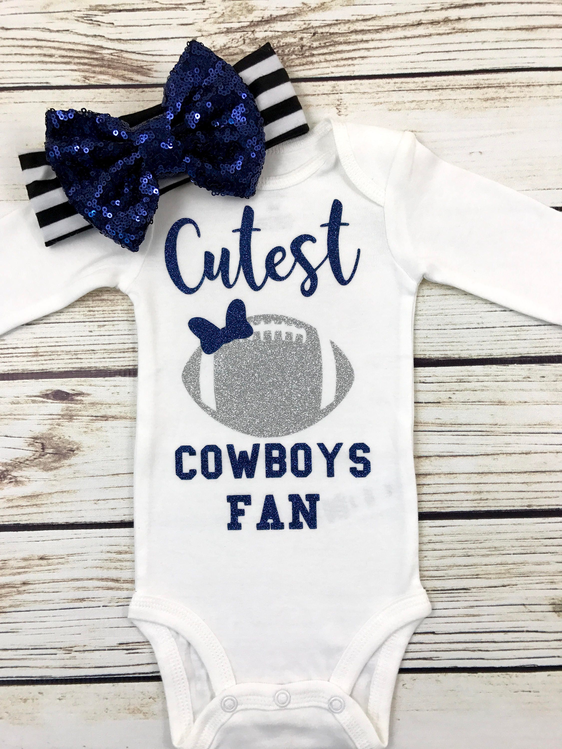 Cutest Cowboys Fan Football Bodysuit Outfit For Baby Girl