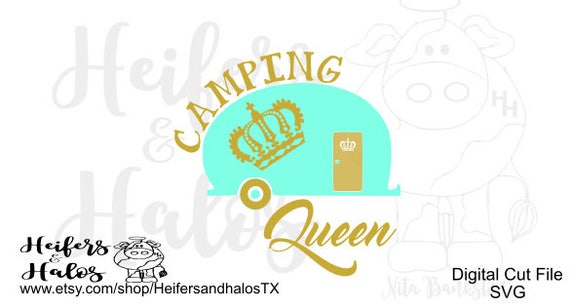 Download Camping Queen svg cut file for cricut silhouette t-shirts