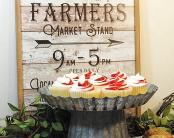Cake stand, Cupcake pedestal, Cupcake stand, metal snack pedestal, Galvanized kitchen decor, Farmhouse kitchen item, Pedestal stand, kitchen