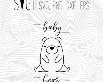 Baby bear svg, baby bear clipart, Baby bear print, baby bear cut Iron On Transfer Svg For Silhouette, Svg For Cricut, Pregnancy announcement