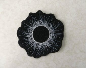 Solar Eclipse Iron-on Patch Available in 3 Sizes // Iron on Patch // Embroidered Patch // MADE TO ORDER