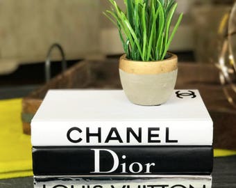 6 BOOKS Black & White Designer Book Set Chanel Louis