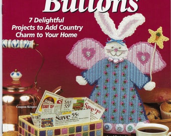 Country BUNNIES & BUTTONS 7 Plastic Canvas Projects Needlepoint Patterns